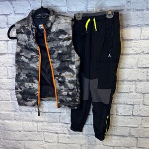 Lands' End Camouflage Vest and Black Pants Set